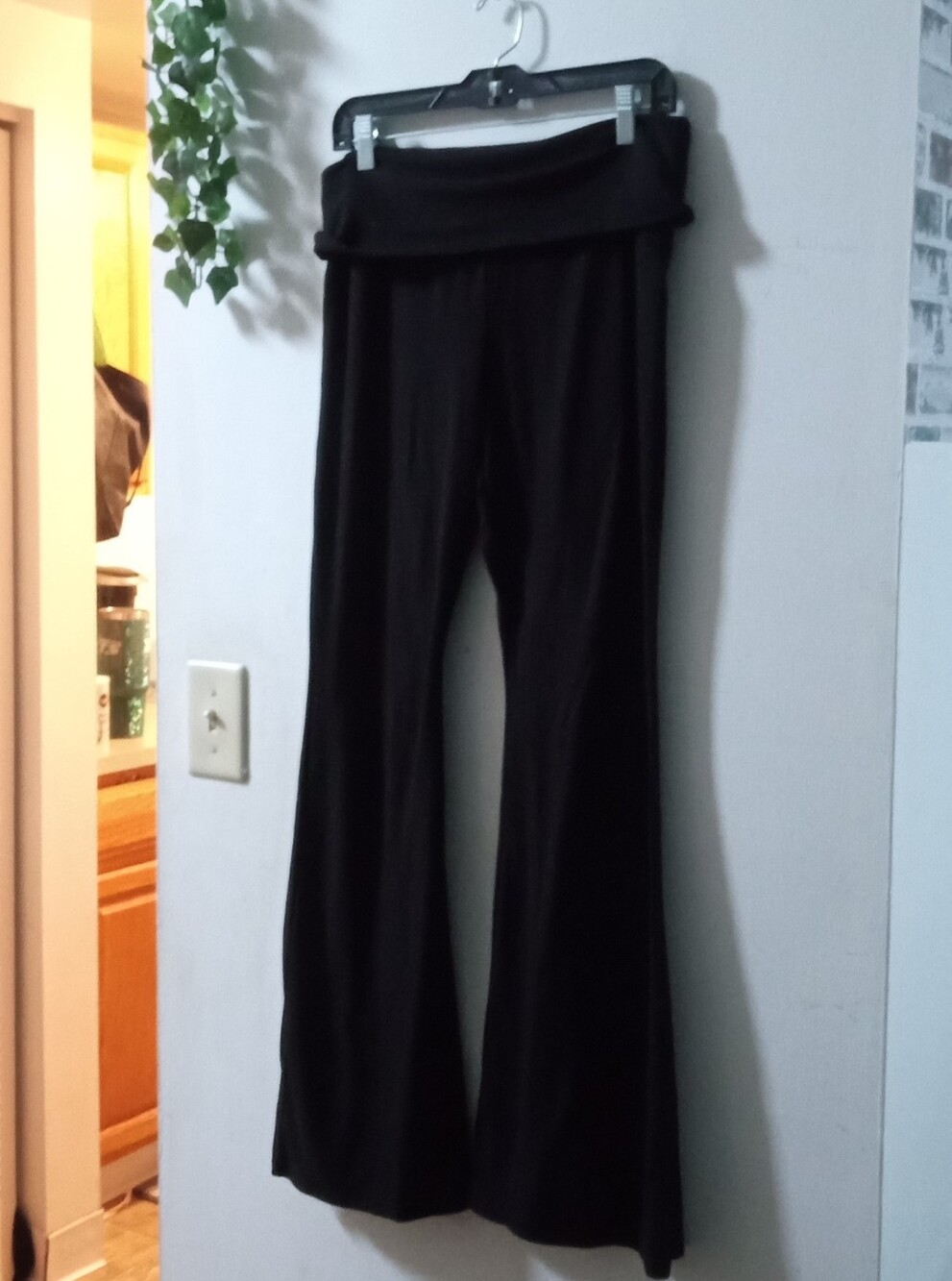 No Boundaries Black Athletic Fold-Over Waist Flare Pants